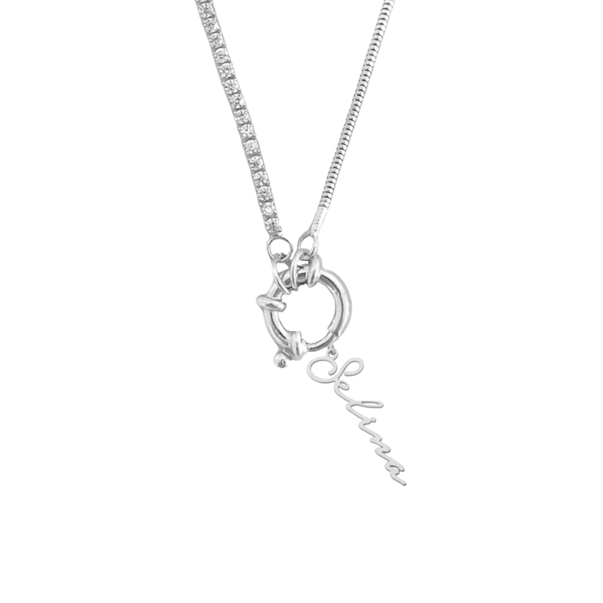 Kardelen Chain Design Italia Iced Signatur Namenskette - 925 SILBER Zeitlich begrenztes Angebot