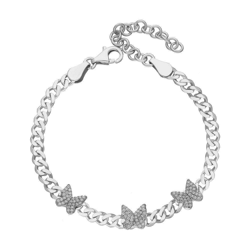 Kardelen Gourmet Butterfly Zirkonia Stein Armkette - 925 SILBER Tägliche Deals