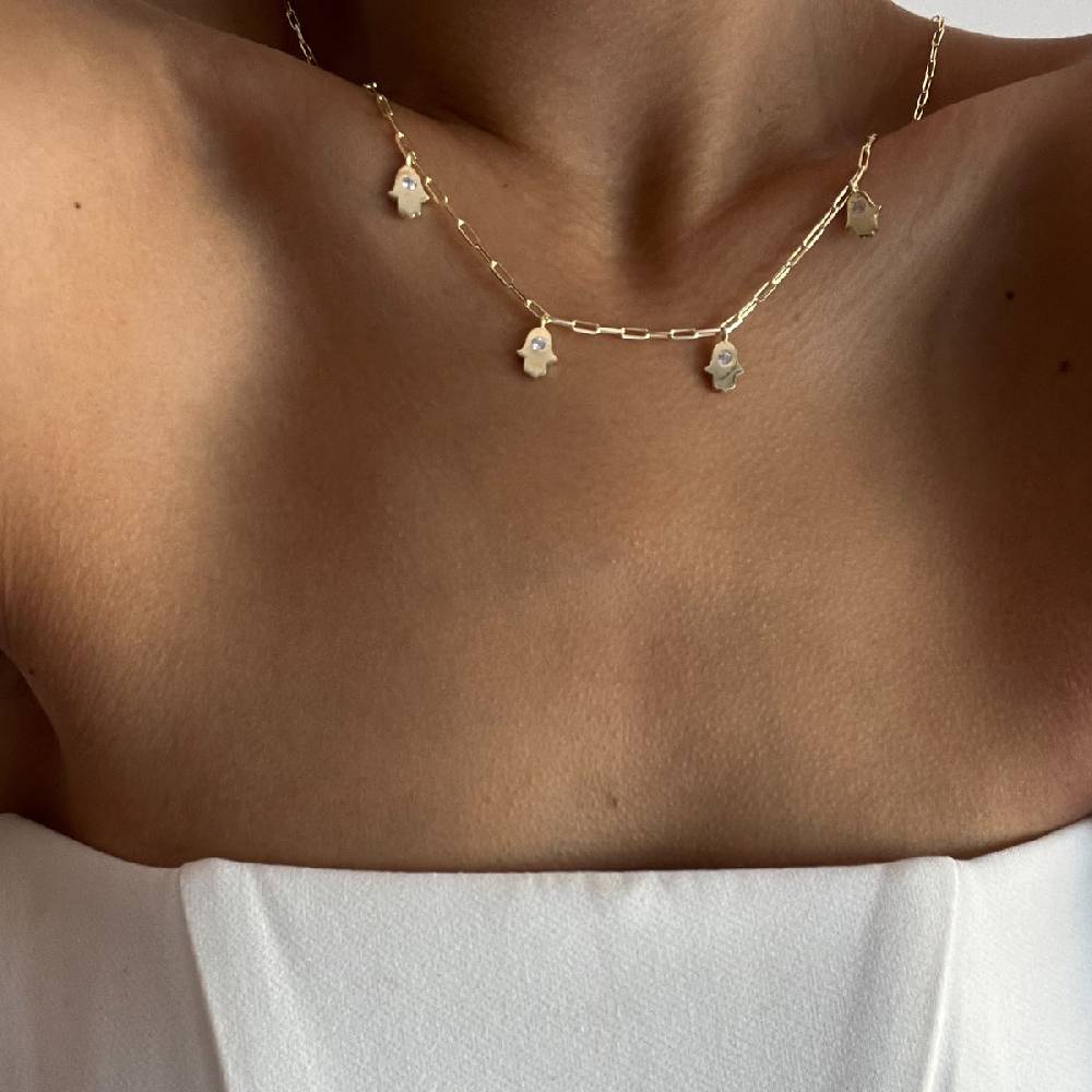 Kardelen Fatimas Hand Chocker Kette - 925 SILBER Tiefpreis
