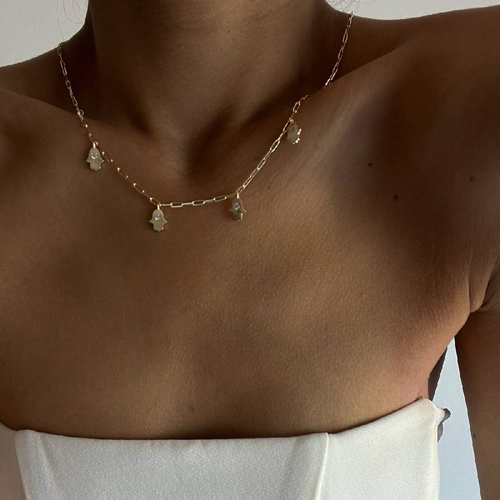 Kardelen Fatimas Hand Chocker Kette - 925 SILBER Tiefpreis