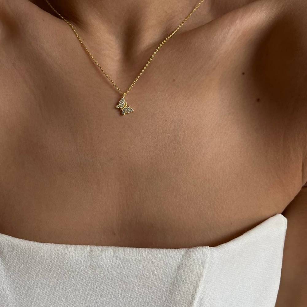 Kardelen MINIMAL BUTTERFLY NECKLACE - 925 SILBER Letzte 3 Tage