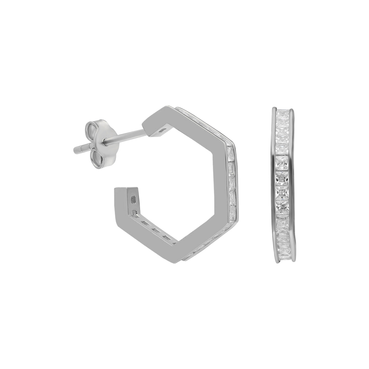Kardelen Fünfeckige Ohrring mit Zirkonia - 925 SILBER Neueste Stile