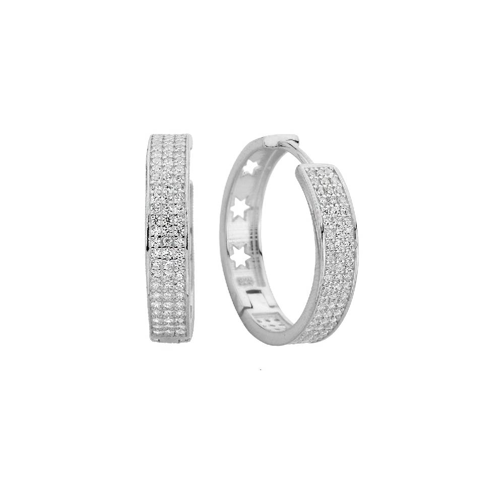 Kardelen Zirkonia Hoop Ohrring mit Sternsymbol - 925 SILBER Nur noch ein Tag übrig