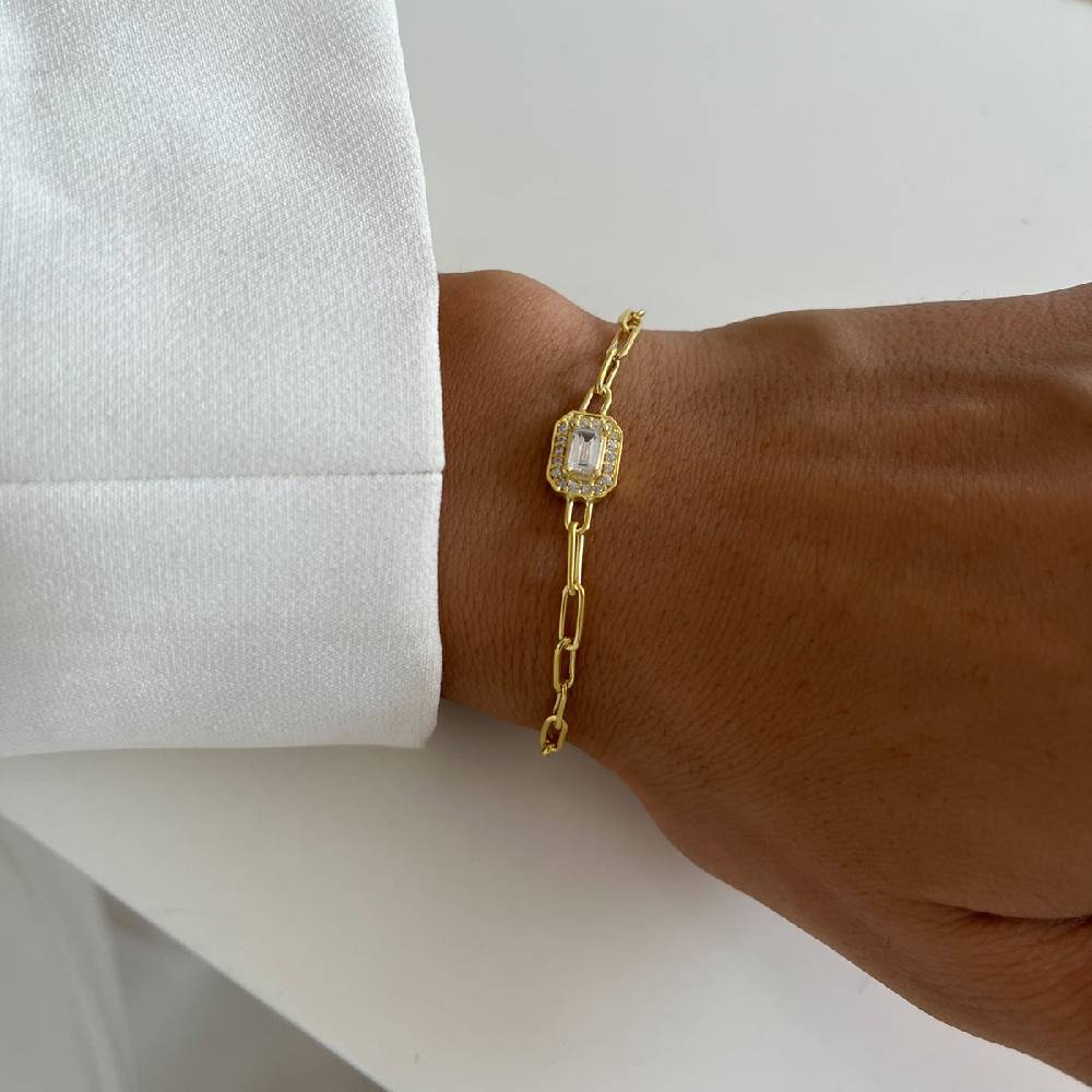 Kardelen Baguette Armkette - 925 SILBER 50% Rabatt mit kostenlosem Versand