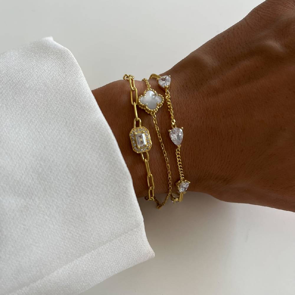 Kardelen Baguette Armkette - 925 SILBER 50% Rabatt mit kostenlosem Versand