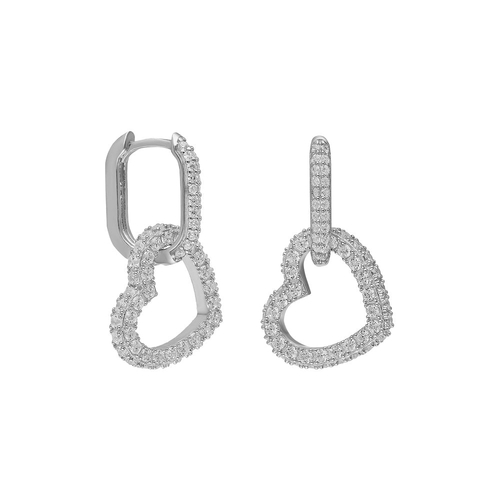 Kardelen Hängende Herz Ohrringe - 925 SILBER Clearance-Verkauf