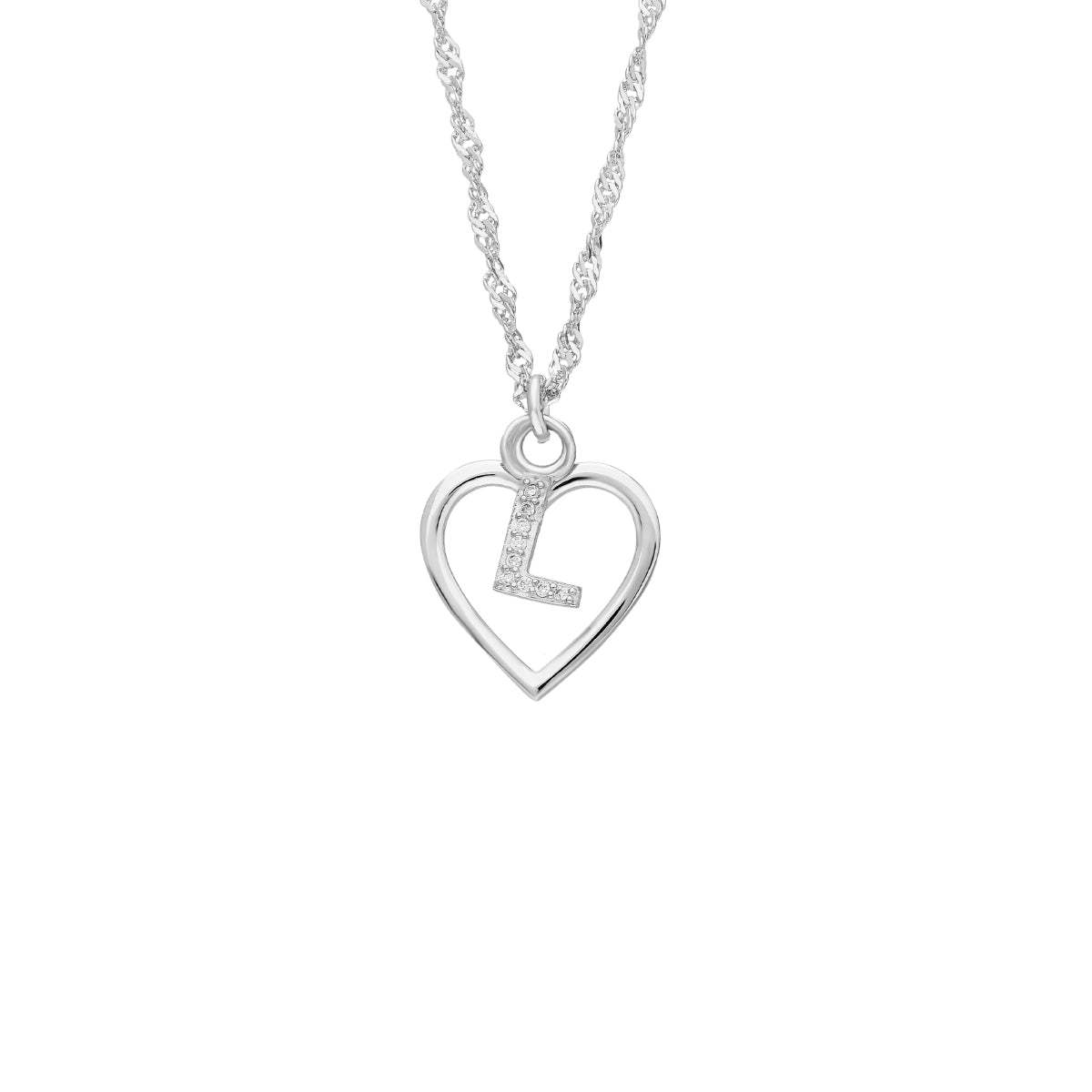 Kardelen Herz Zirkonia Buchstaben Kette - 925 SILBER Fabrikladen
