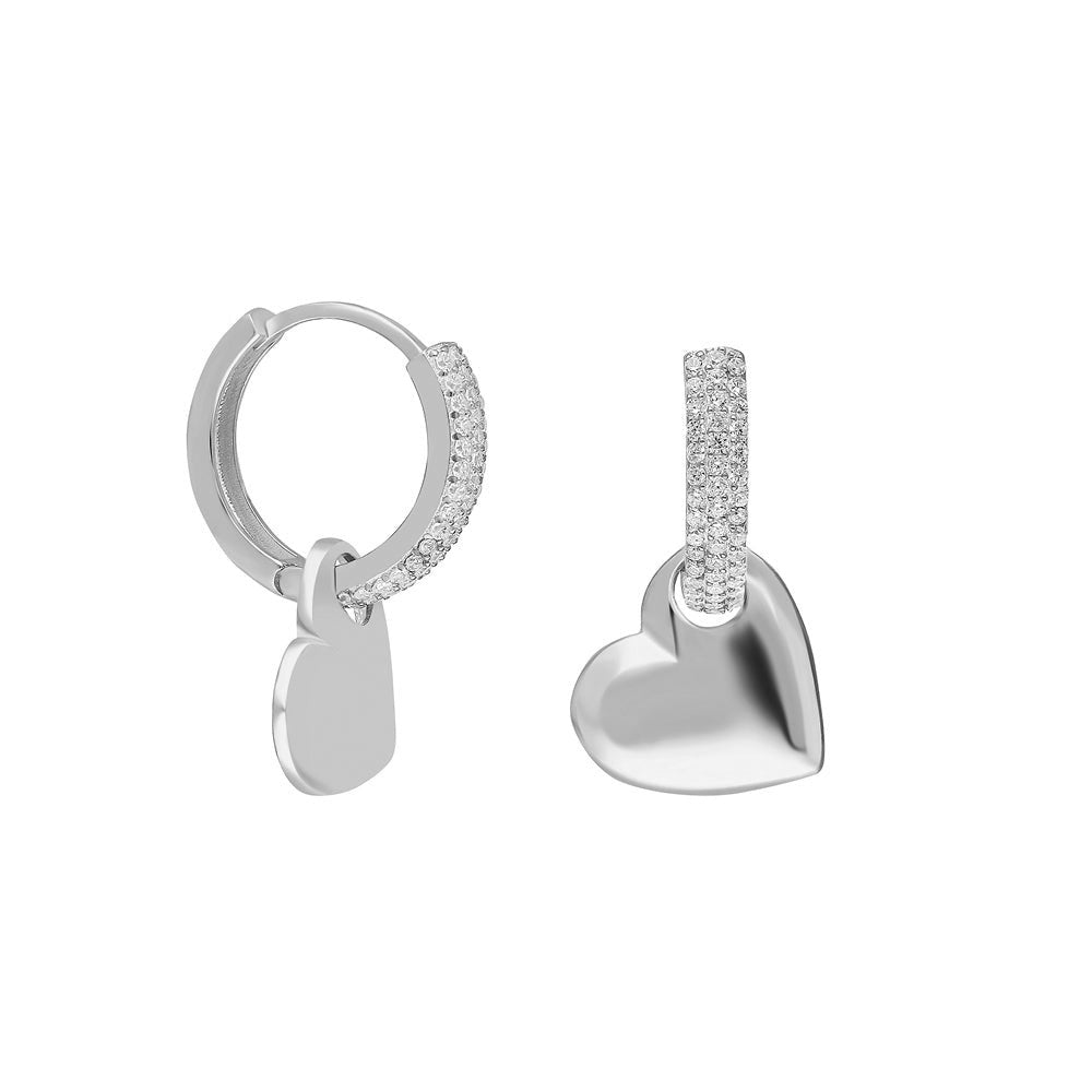 Kardelen Big Herz Zirkonia Ohrring - 925 SILBER Speichern exportieren