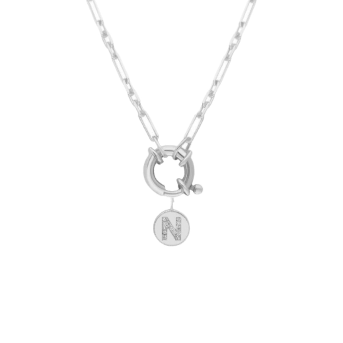 Kardelen Chain Plättchen Zirkonia Buchstaben Halskette - 925 SILBER Rabatte dieses Monats