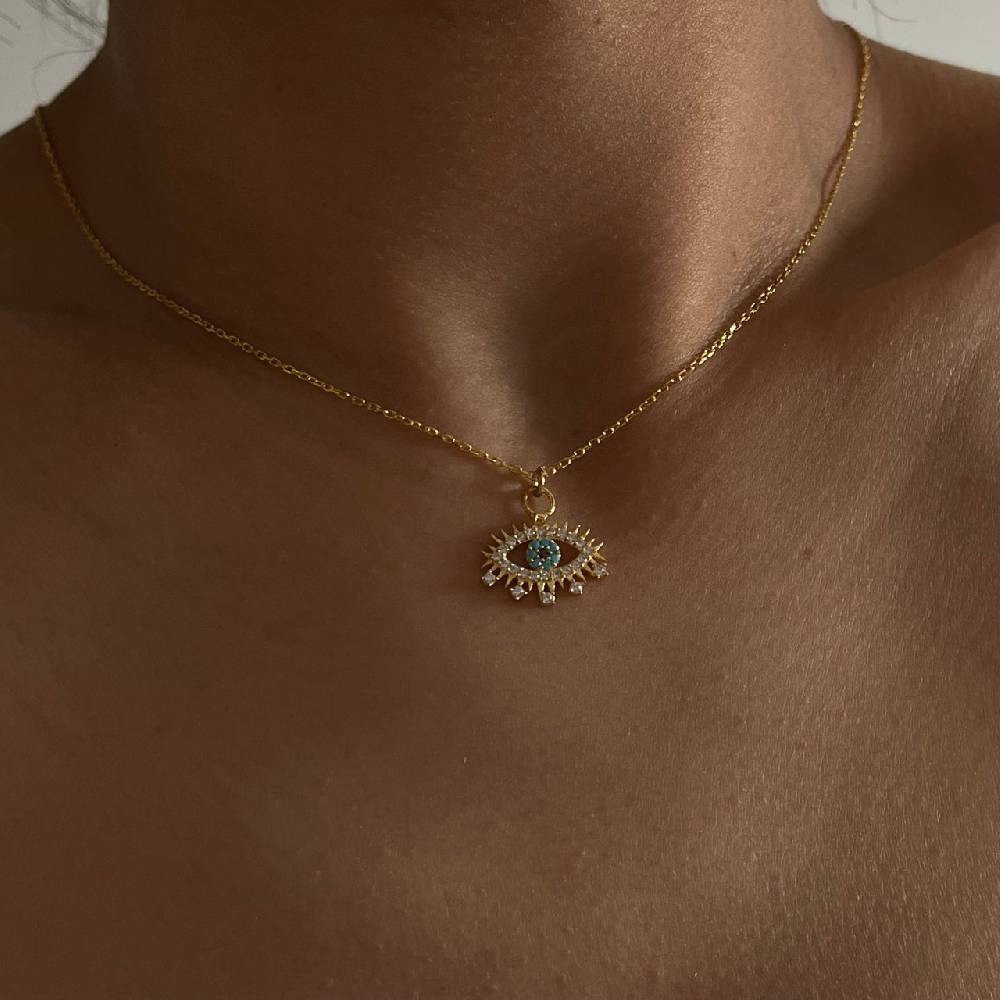 Kardelen Eye Effect Kette - 925 SILBER Outlet