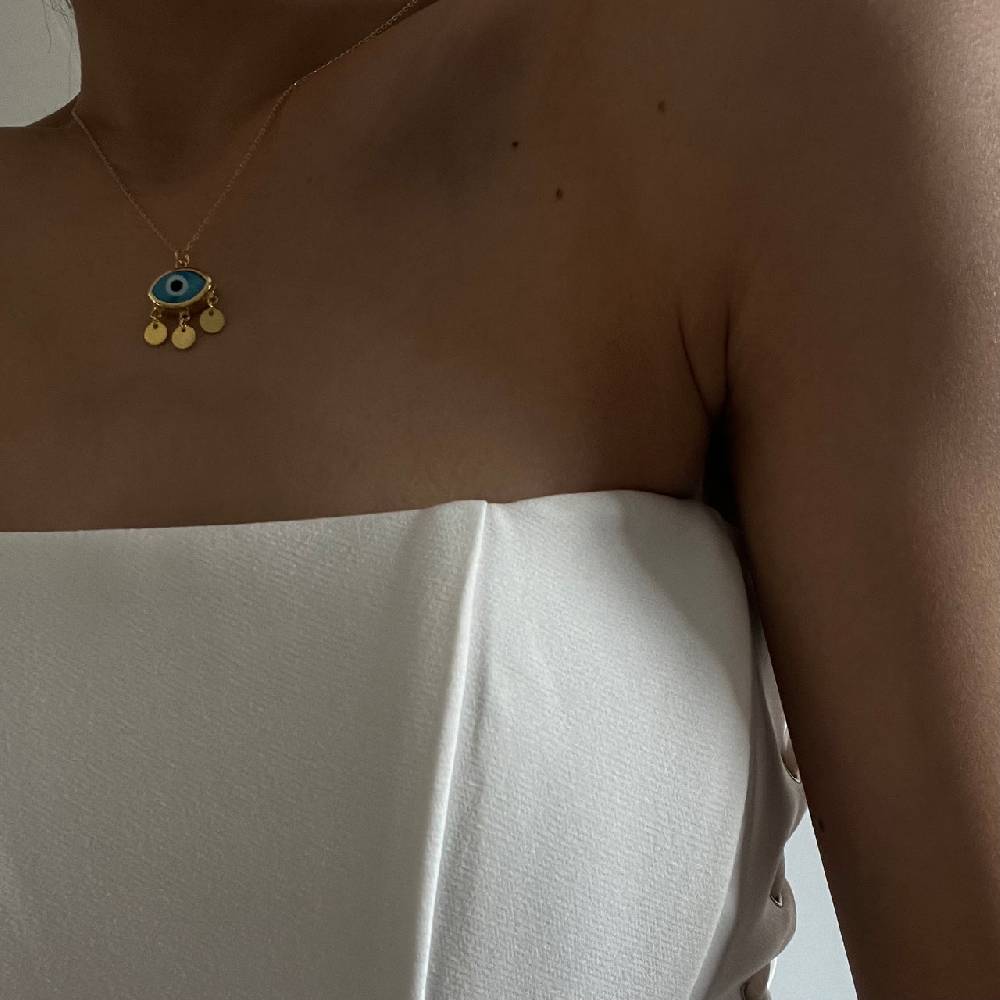 Kardelen Firuze Blue Nazar Eyes Necklace - 925 SILBER Hotsell