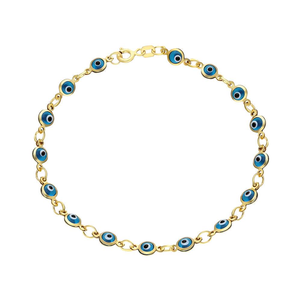 Kardelen MINI NAZAR ARMKETTE HELLBLAU - 925 SILBER