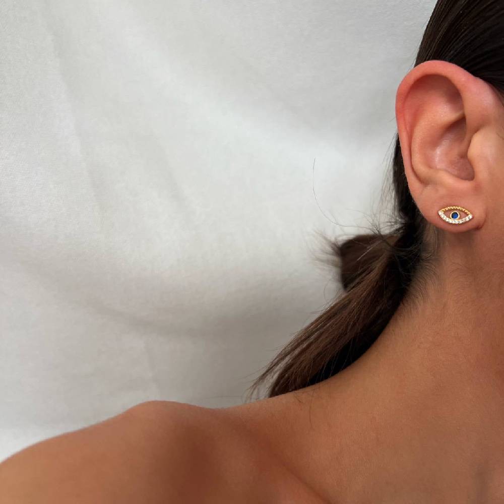 Kardelen Blue Eye stecker Ohrring - 925 SILBER Blitzverkäufe