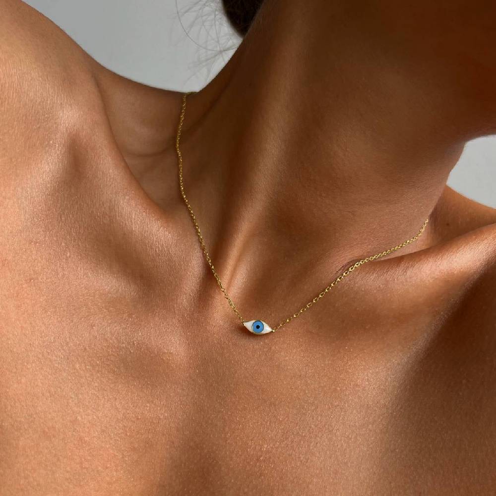 Kardelen COLORFULL MINI EYE NECKLACE - 925 SILBER Versandkostenfrei