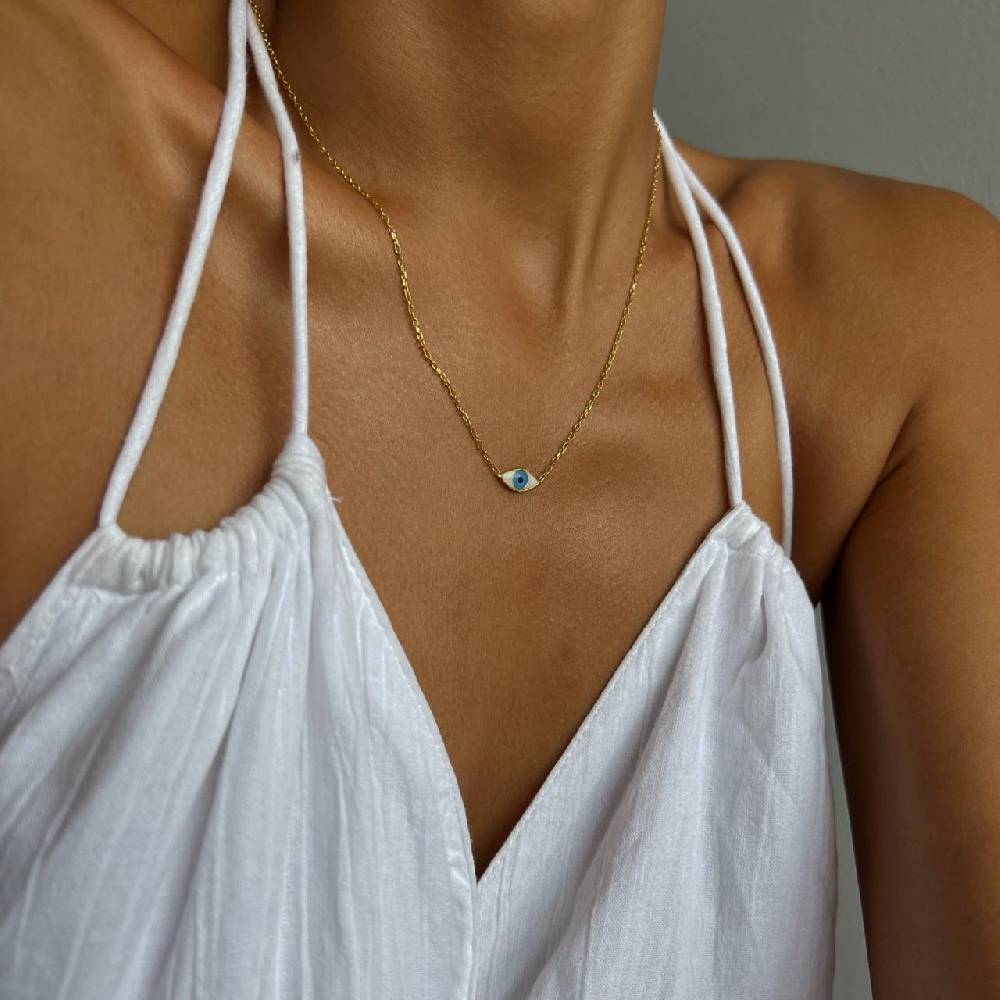 Kardelen COLORFULL MINI EYE NECKLACE - 925 SILBER Versandkostenfrei