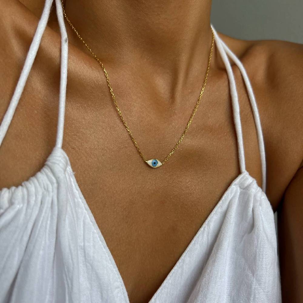 Kardelen COLORFULL MINI EYE NECKLACE - 925 SILBER Versandkostenfrei