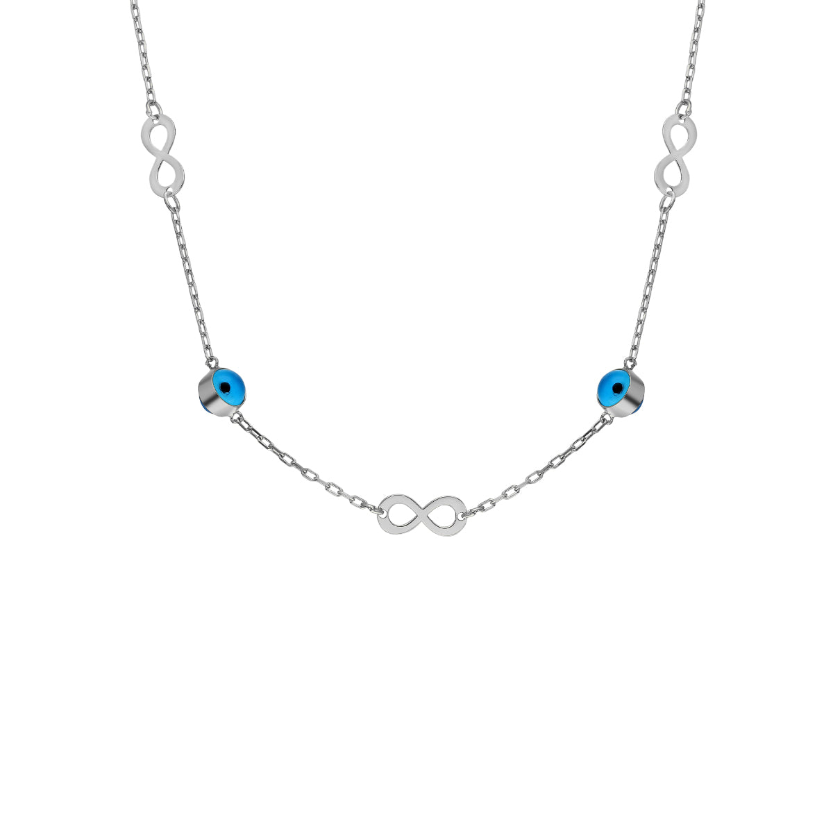 Kardelen Infinity Nazar Halskette II - 925 SILBER Großer Ausverkauf