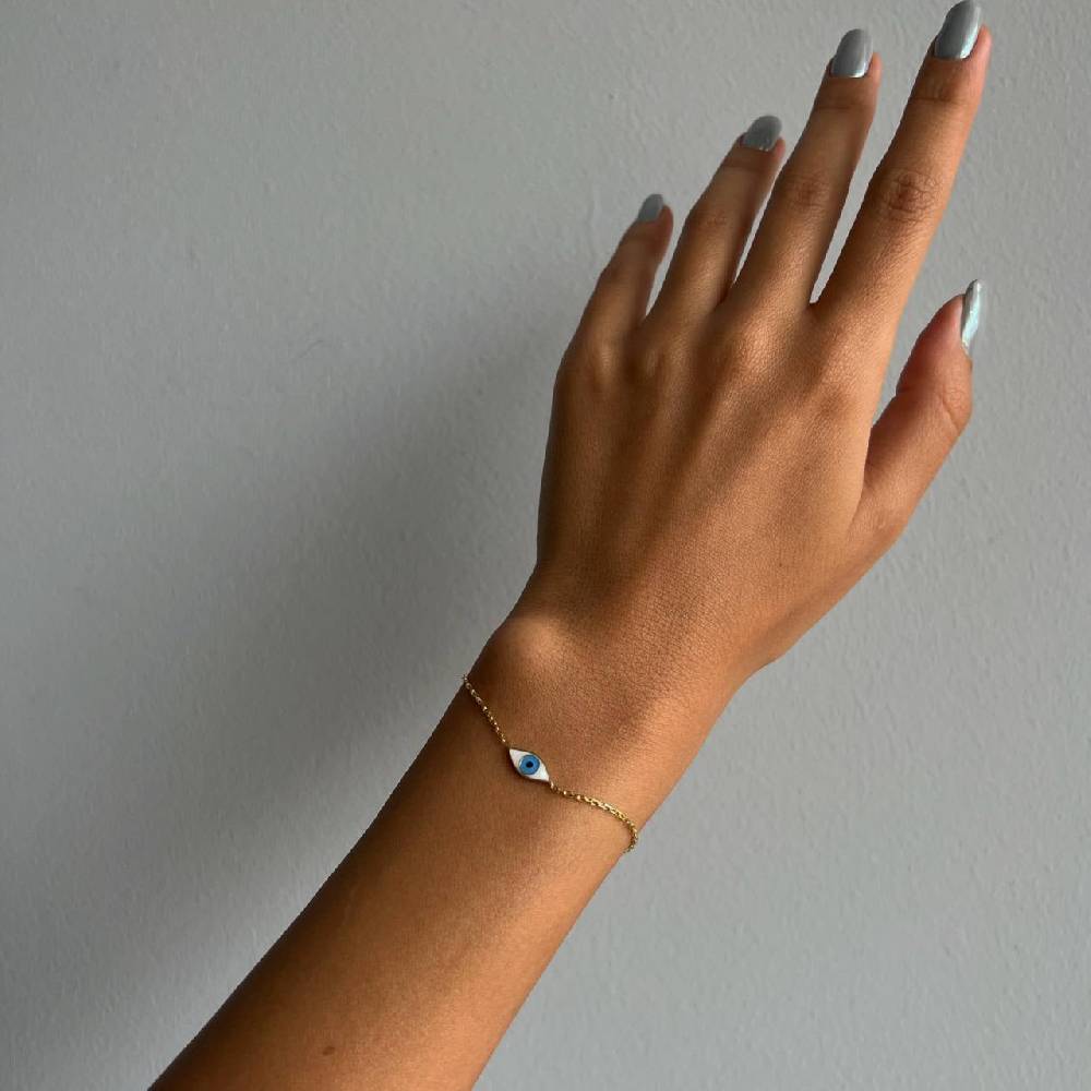 Kardelen COLORFULL MINI EYE ARMKETTE - 925 SILBER Begrenztes Angebot