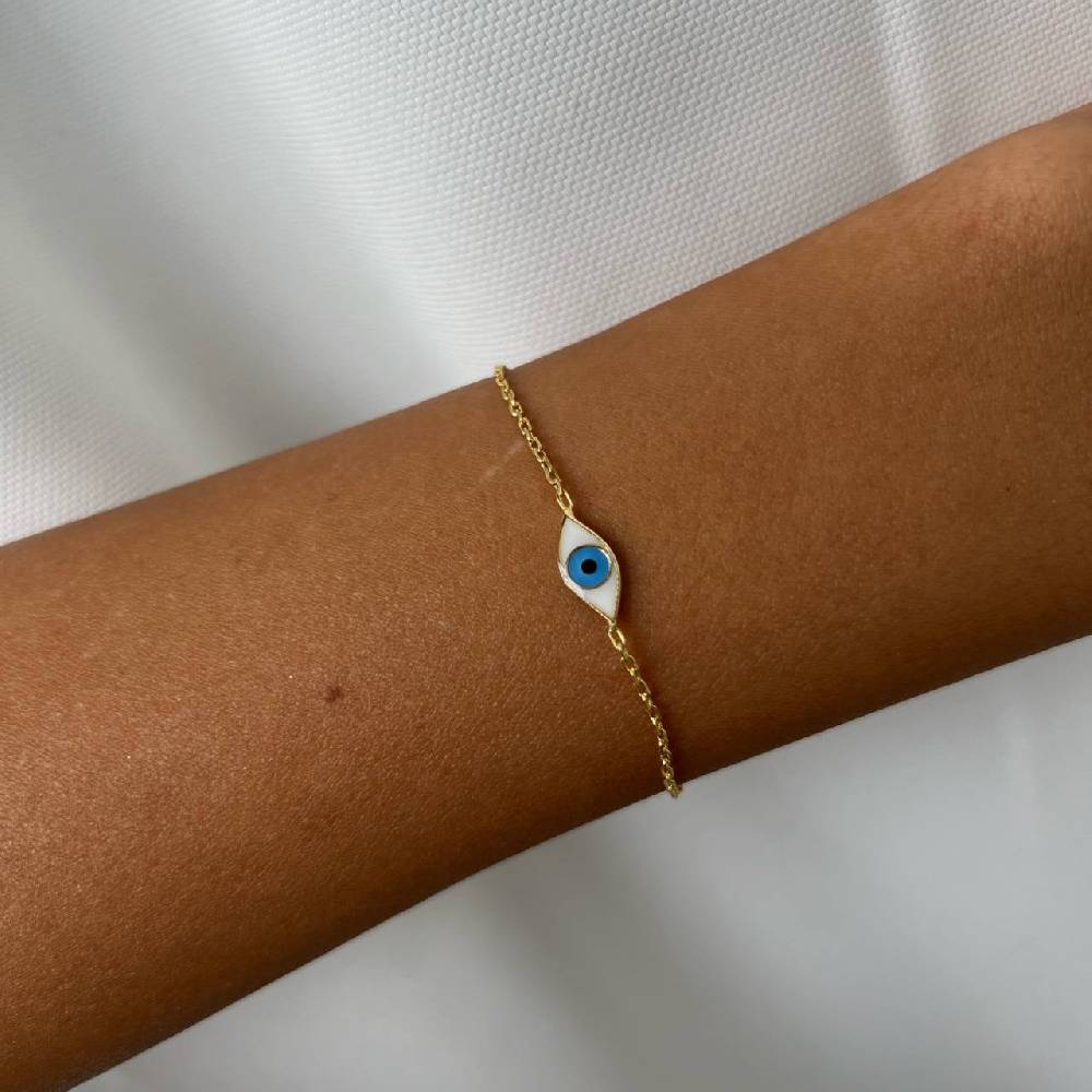 Kardelen COLORFULL MINI EYE ARMKETTE - 925 SILBER Begrenztes Angebot