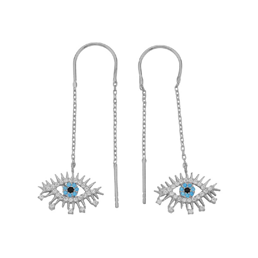 Kardelen Eye Effect Hängend Ohrring - 925 SILBER Vatertagsangebot
