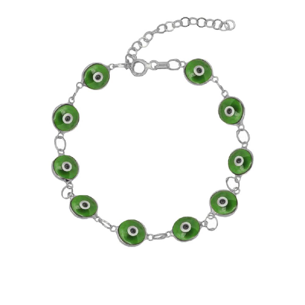 Kardelen Grande Green Nazar Armkette - 925 SILBER VIP-Rabatte
