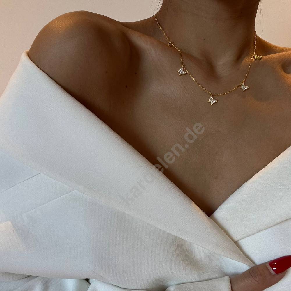 Kardelen 14K GOLD SCHMETTERLING- HALSKETTE Zeitbegrenzte Promotion