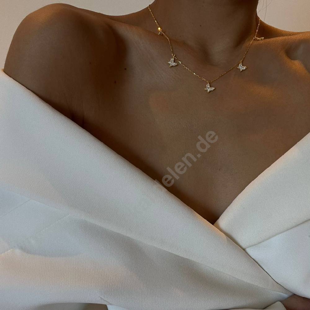 Kardelen 14K GOLD SCHMETTERLING- HALSKETTE Zeitbegrenzte Promotion