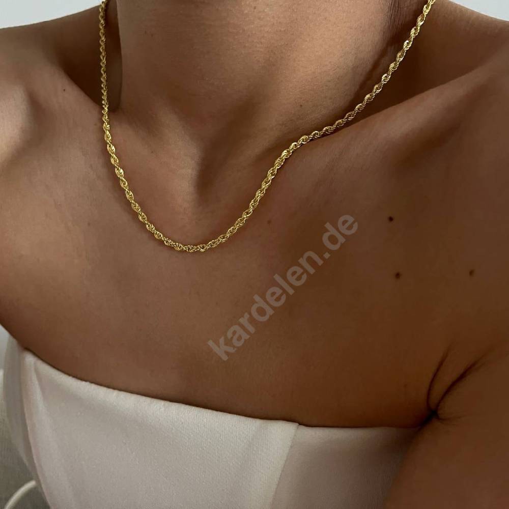 Kardelen 14k Gold Wirbel Halskette Bis zu 65% Rabatt