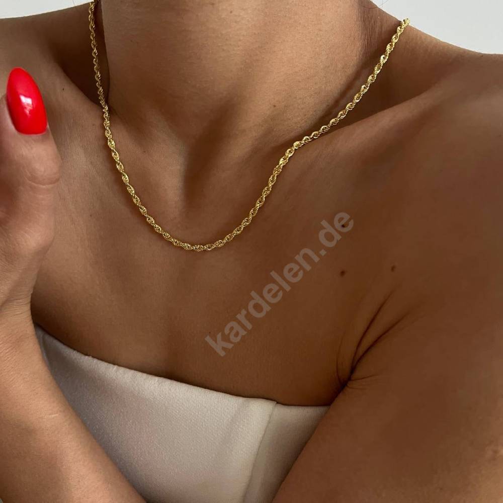 Kardelen 14k Gold Wirbel Halskette Bis zu 65% Rabatt
