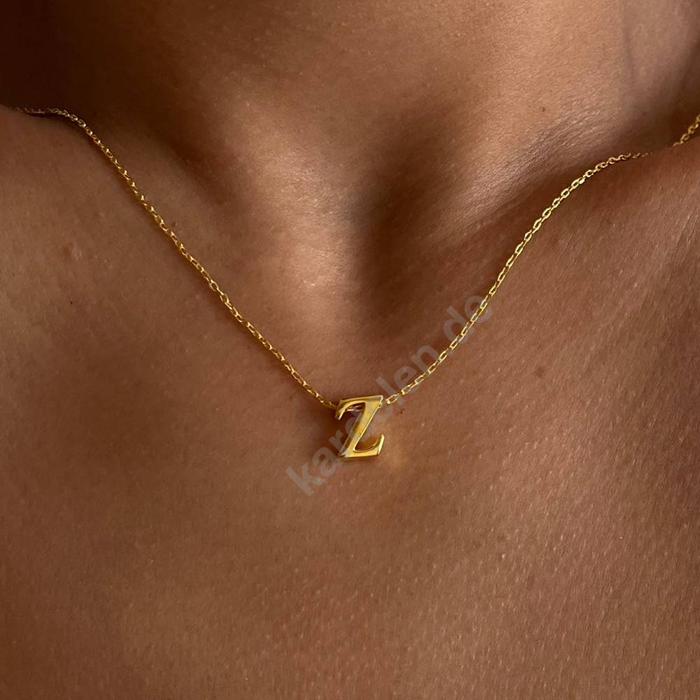 Kardelen 14K GOLD MINI BUCHSTABEN HALSKETTE Bis zu 55% Rabatt