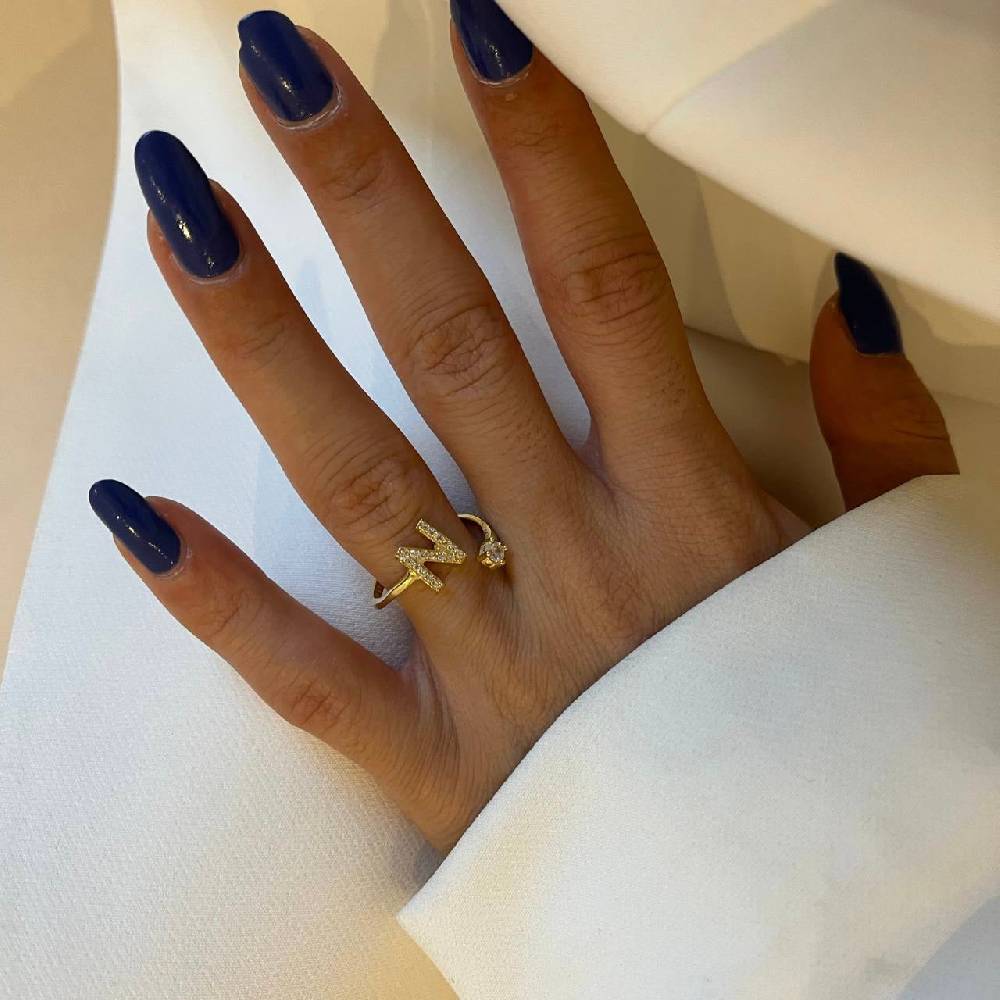 Kardelen Letter Diamond Ring - 925 SILBER Fabrikladen