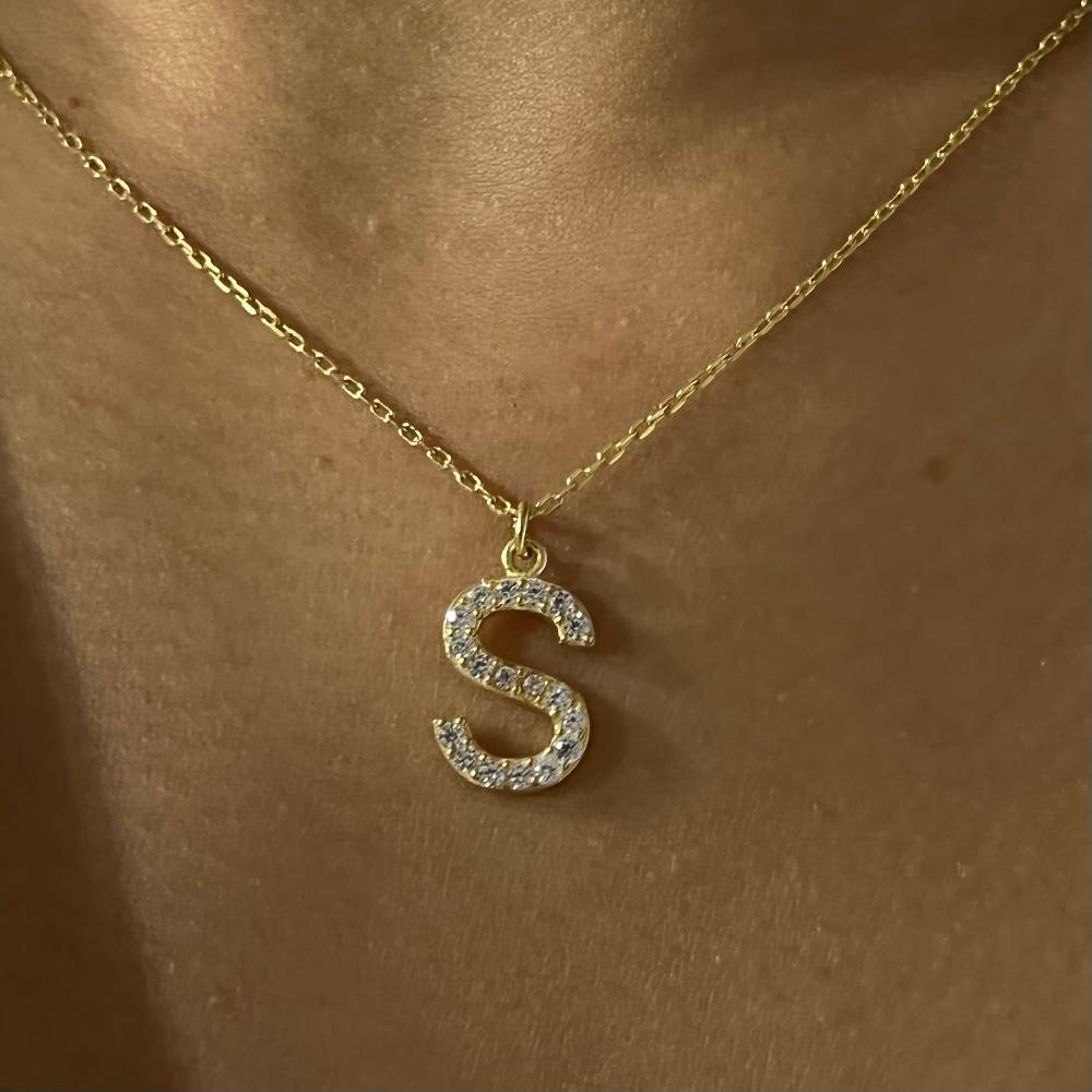 Kardelen Mini One Letter Kette - 925 SILBER Begrenzt auf 3 Tage