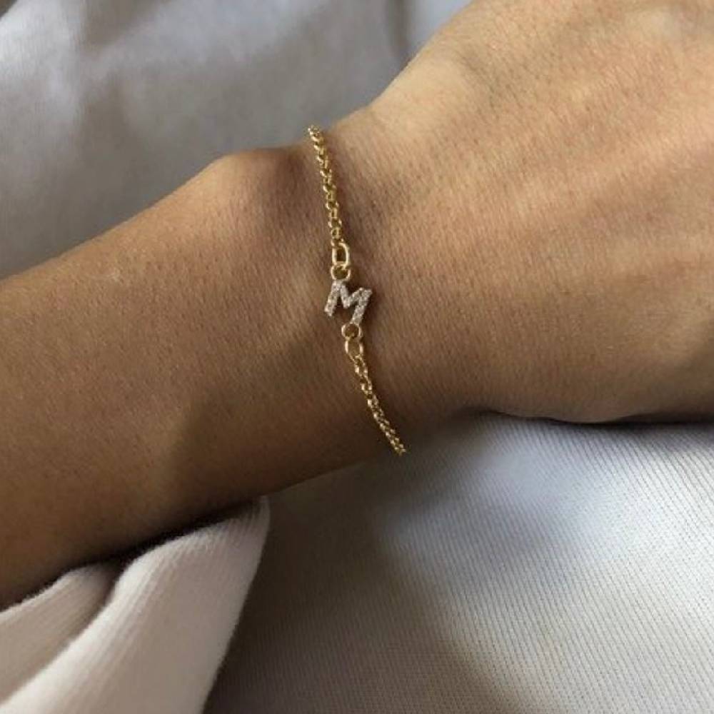 Kardelen Zirkonia Letter Armkette - 925 SILBER Speichern exportieren