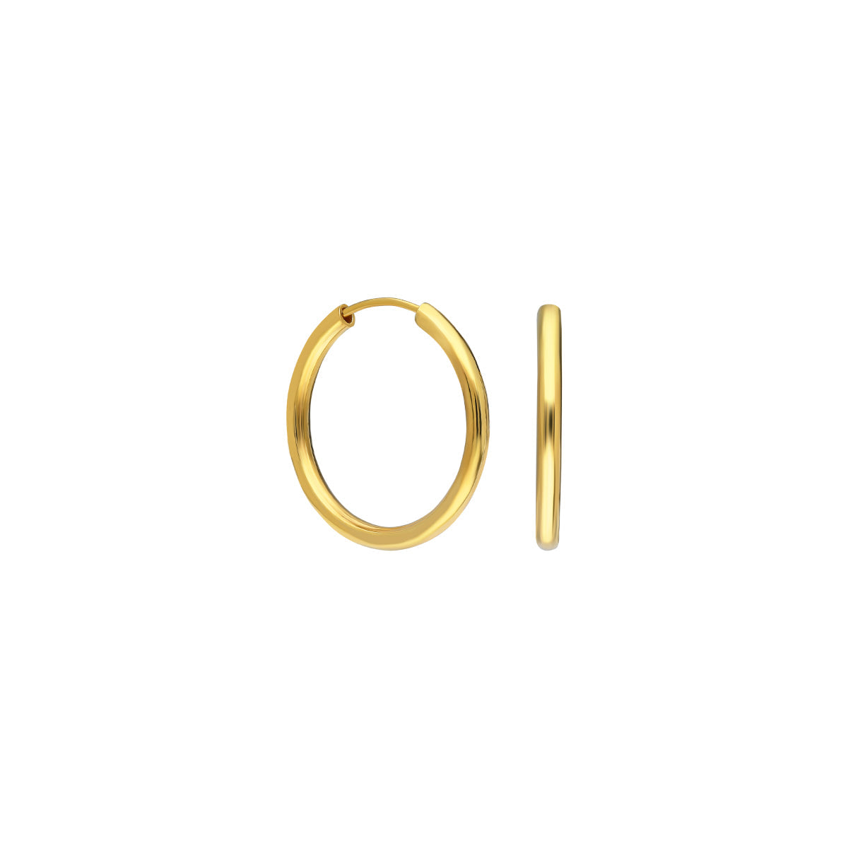 Kardelen 10mm Plain Hoop Earrings