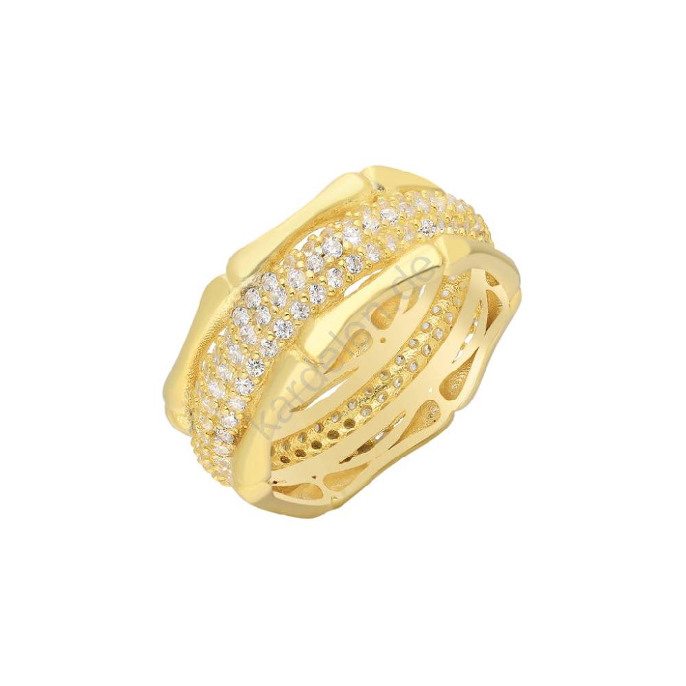 Kardelen Knochig Zirkonia Ring - 925 SILBER