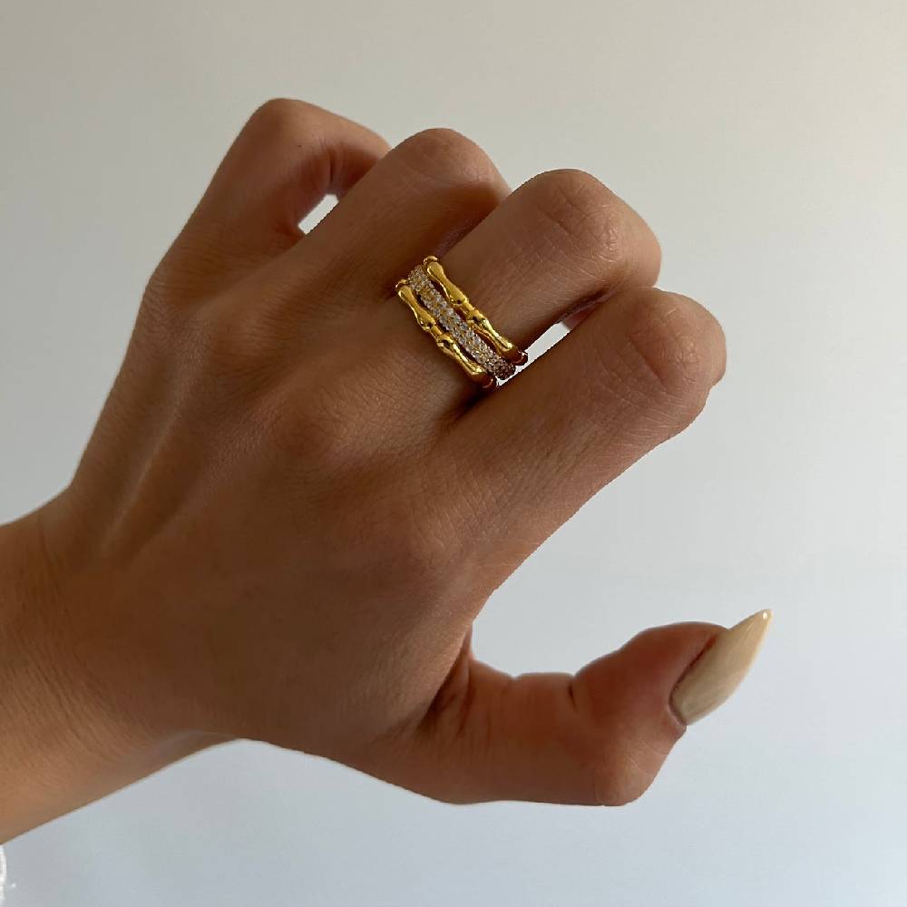 Kardelen Knochig Zirkonia Ring - 925 SILBER Günstiger Verkauf