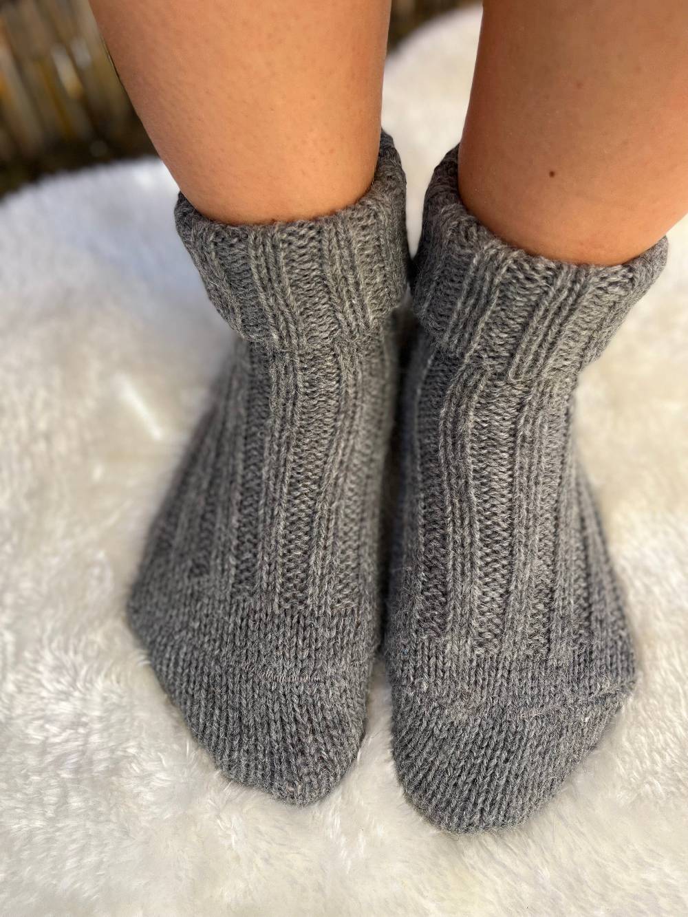KB Socken Alpakasocken mit Umschlag dickgestrickt - 2 Paar Blitzangebot