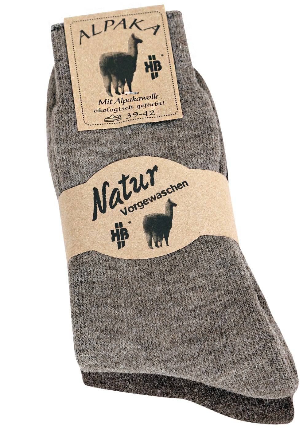KB Socken Alpaka Thermosocken braun - 2 Paar Räumungsverkauf