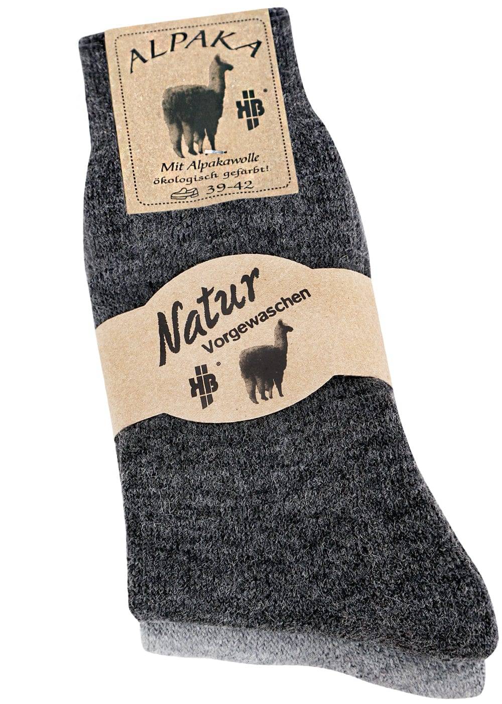 KB Socken Alpaka Thermosocken grau - 2 Paar Kauf eins, bekomm eins gratis