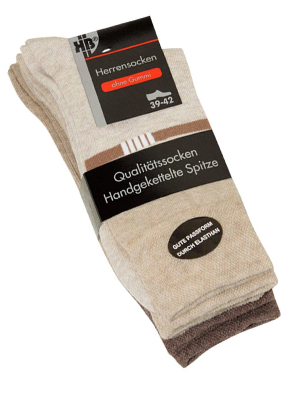 KB Socken Herrensocken Beige mit dezentem Motiv - 3 Paar Super Rabatt