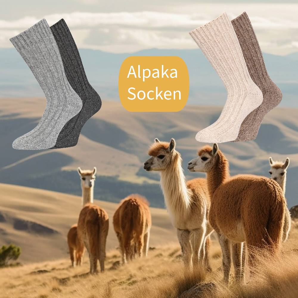 KB Socken Geschenkbox direkt zum Verschenken - Alpaka Socken und Alpaka Seife Nur für heute