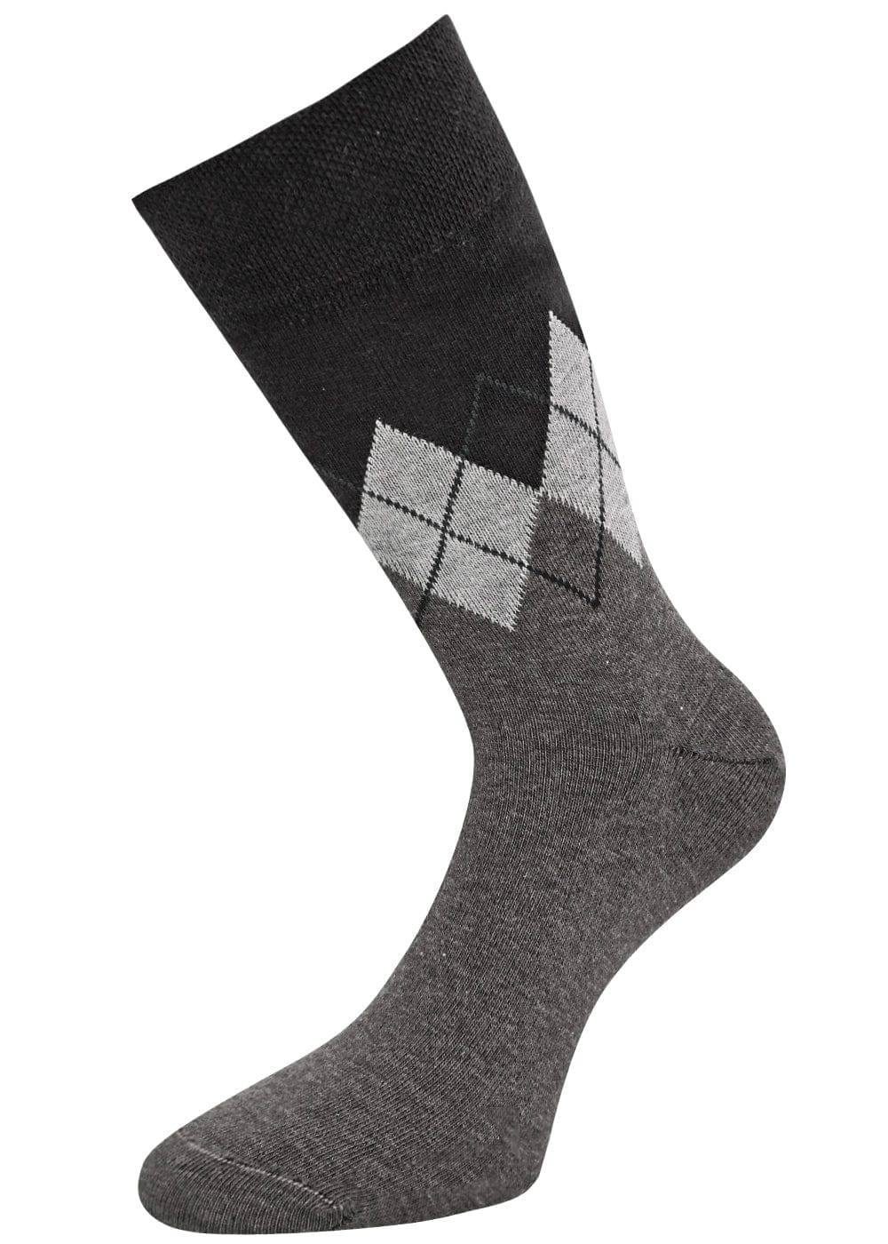 KB Socken Herrensocken mit Rombenmotiv Grau - 3 Paar zollfrei