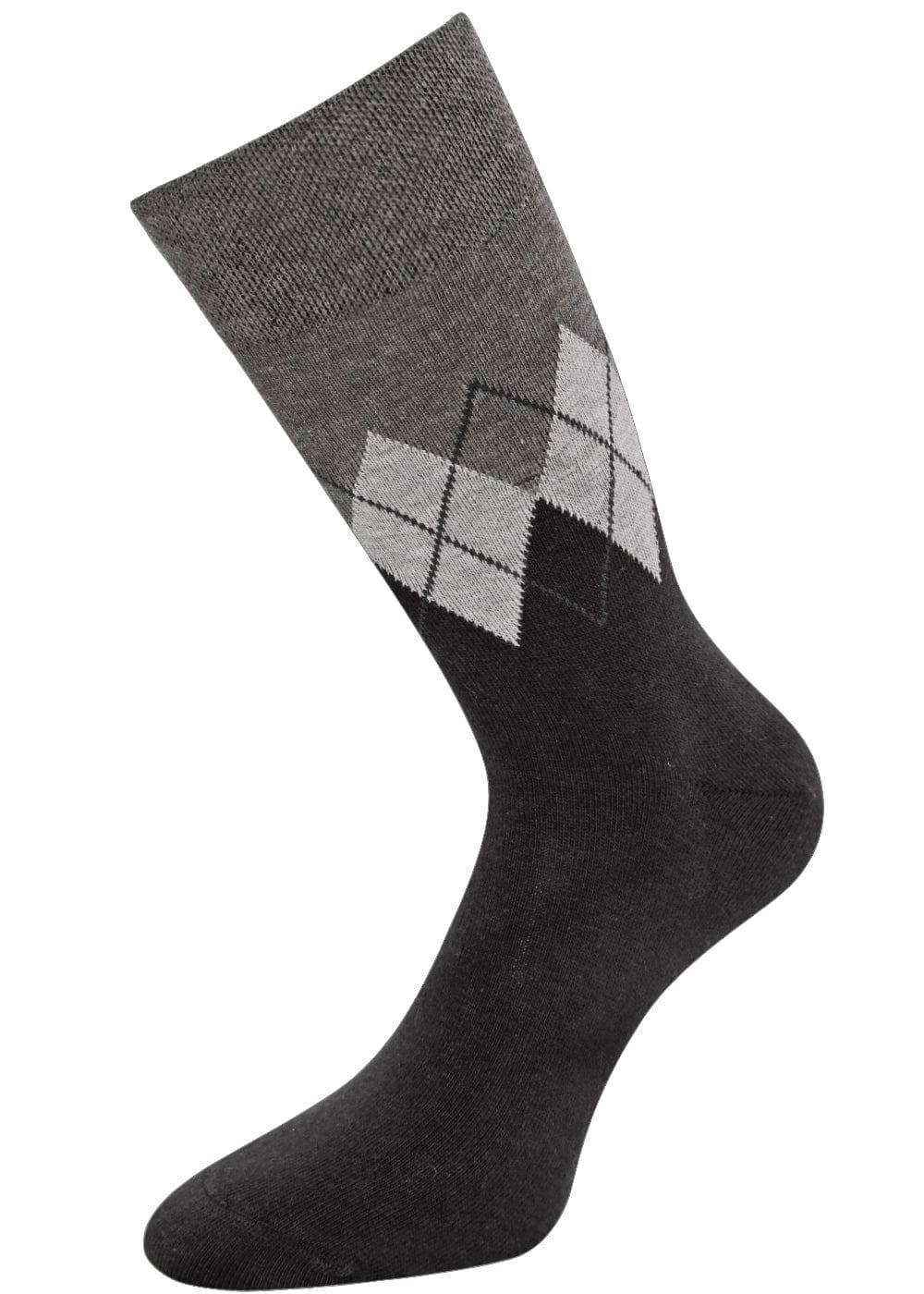 KB Socken Herrensocken mit Rombenmotiv Grau - 3 Paar zollfrei