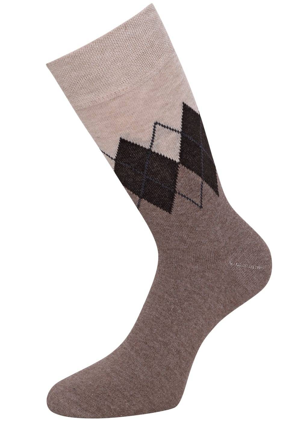 KB Socken Herrensocken mit Rombenmotiv Braun - 3 Paar 50% Rabatt für begrenzte Zeit