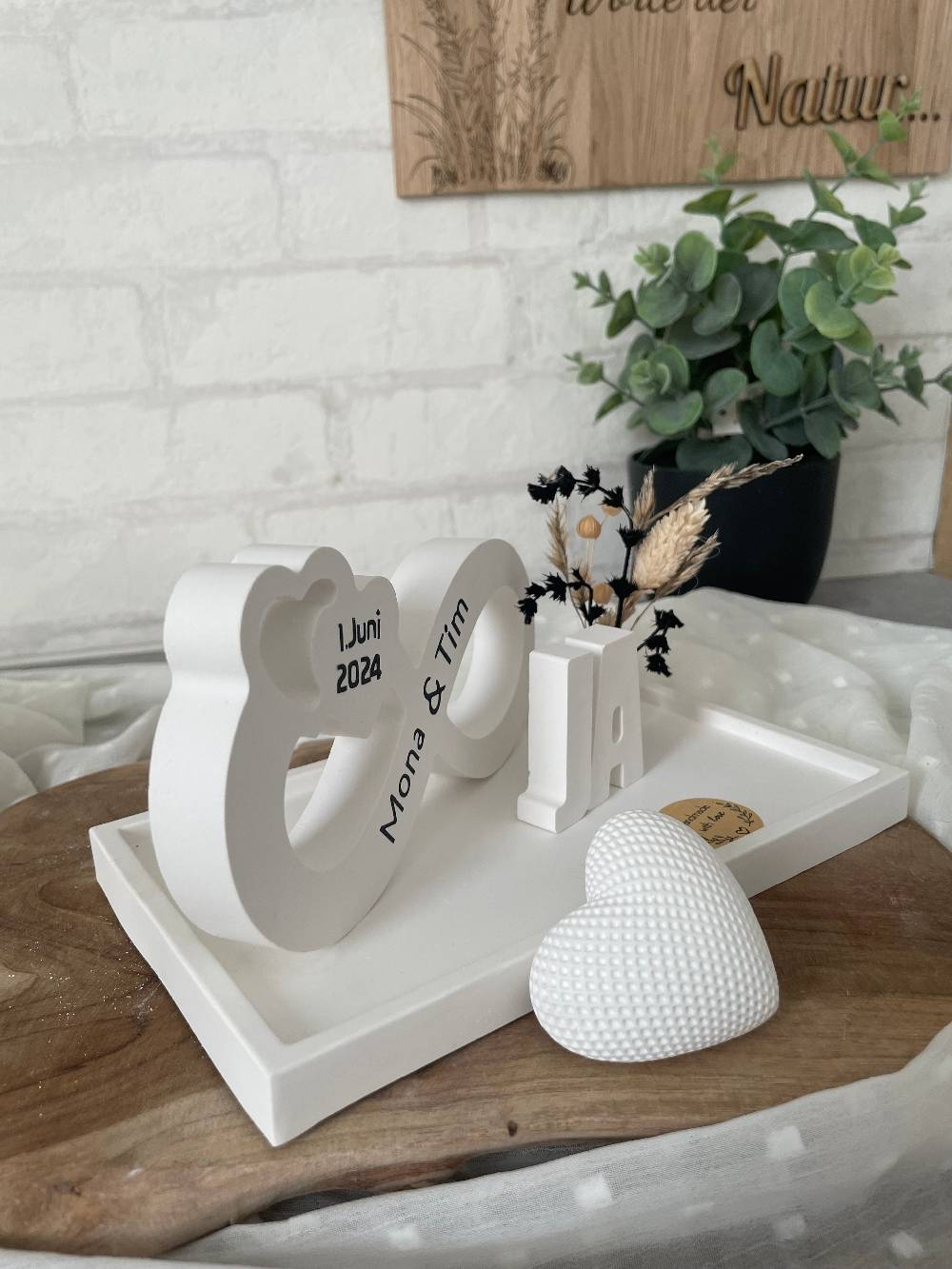 KB Socken Unendlichkeitszeichen, Endlosschleife personalisiert Hochzeit, Jahrestag, , Verlobung,Pärchen, Goldene Hochzeit, Keraflott Tablett Set,Boho Rabatt
