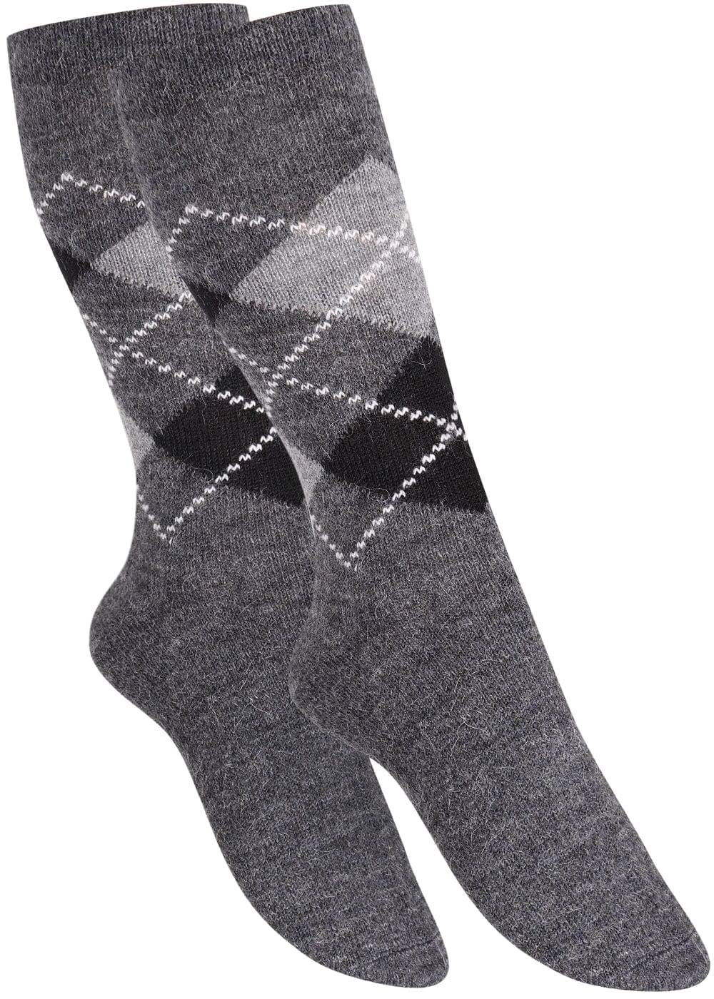 KB Socken Wollsocken mit Rautenmuster Grau / Anthrazit - 2 Paar Hotsell