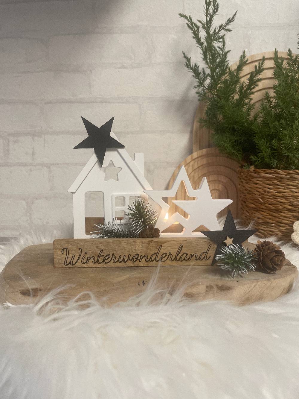 KB Socken Lichthaus, Weihnachtsdeko, Advent, Teelichthalter, Windlicht, Stern, Haus, Skandi, Weihnachten, Wohnzimmer Deko, Holzdeko Wohnzimmer Online Shopping