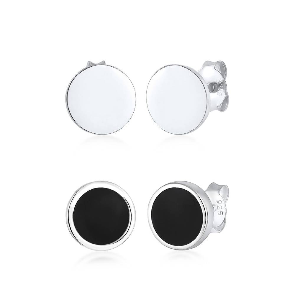 Kuzzoi Ohrringset Geo Rund | Emaille