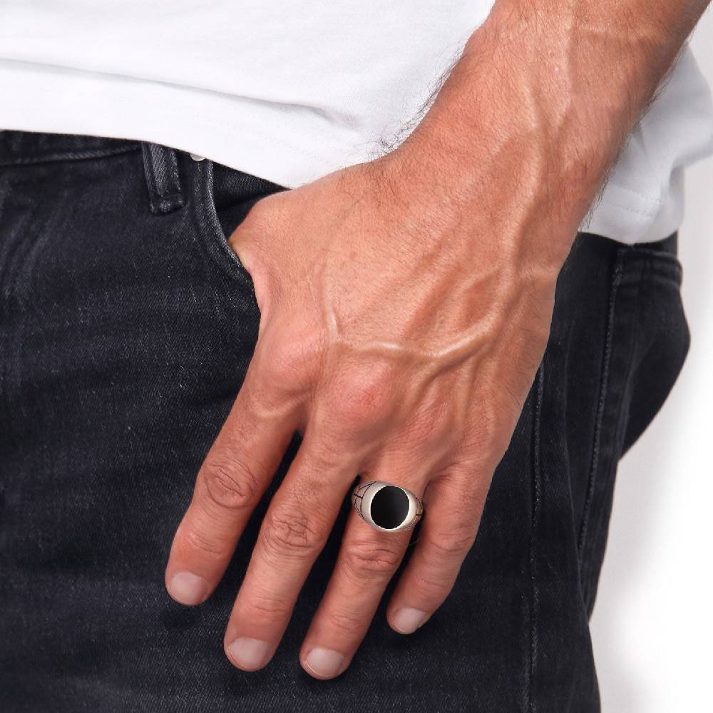Kuzzoi Siegelring Oval Strukturiert | Emaille Discount Store für neue Produkte