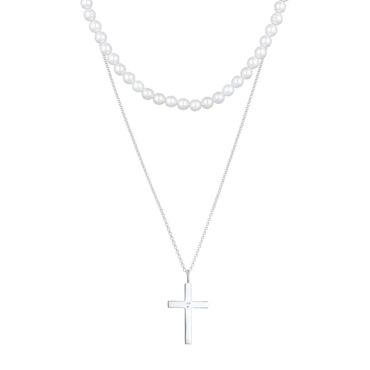 Kuzzoi Halskette Kreuz Anhänger 2er Set | Muschelkernperlen Rabatt